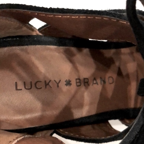 Lucky Brand Genevie Black Suede Cage Heel Sandal - Picture 7 of 8